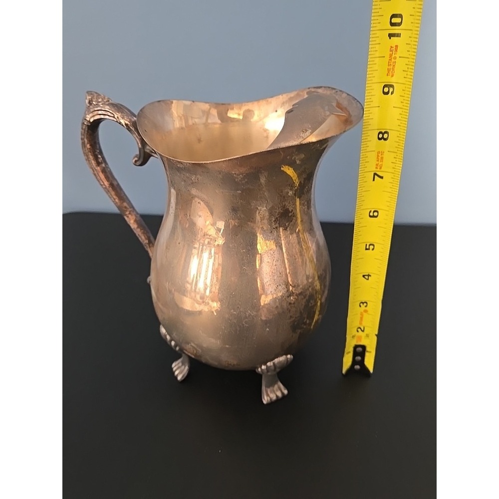 Vintage Leonard Silverplate Footed Water Pitcher With Ice Lip 8.5" Silver Plate‎ - Picture 8 of 9